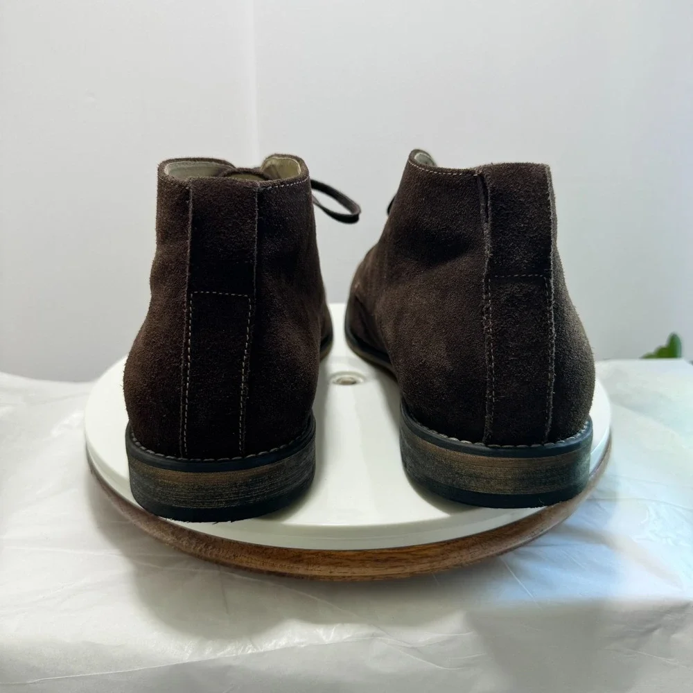 Stacy Adams Genuine Suede Leather Lace Up Chukka 2 Eyelet Boots Mens 12M Brown